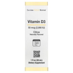 California Gold Nutrition - Vitamina D3 Cítrico 50 mcg (2000 UI) 30 ml