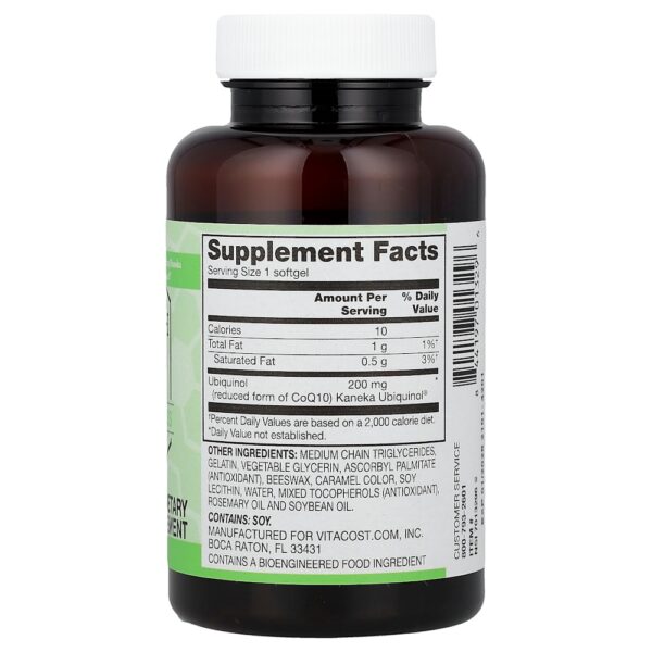 Vitacost - Ubiquinol CoQH 200 mg 60 Softgels