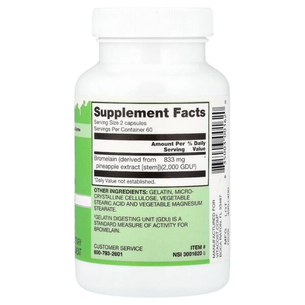Vitacost - Bromelina 120 Cápsulas (416,5 mg por Cápsula)