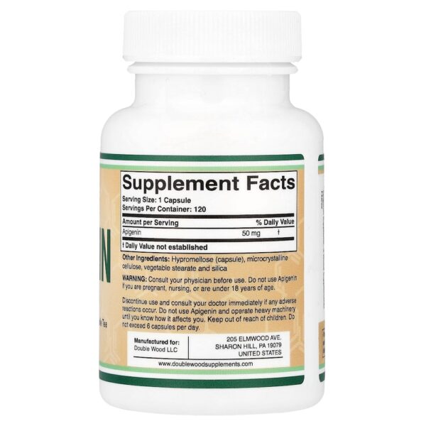 Double Wood Supplements - Apigenin 50 mg 120 Capsules