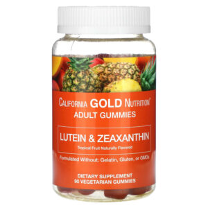 California Gold Nutrition - Gomas de Luteína e Zeaxantina Frutas Tropicais 90 Gomas Vegetarianas