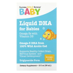 California Gold Nutrition - Baby's DHA Ômega-3 com Vitamina D3 e EPA 59 ml