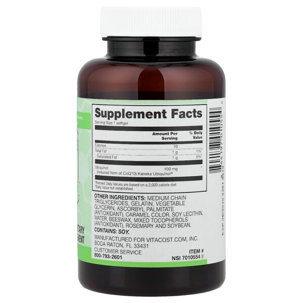 Vitacost - Synergy Ubiquinol CoQH 100 mg 60 Softgels