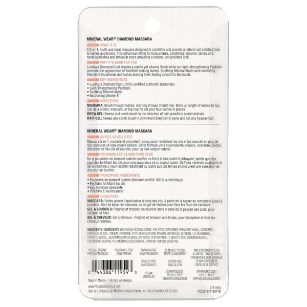 Physicians Formula - Mineral Wear Máscara de Diamante Máscara de Cílios Transparente 5 em 1 1711954 Clear Diamond 10 ml