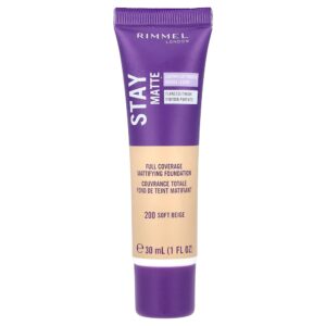 Rimmel London - Stay Matte Base Matificante para Cobertura Total 200 Bege suave 30 ml