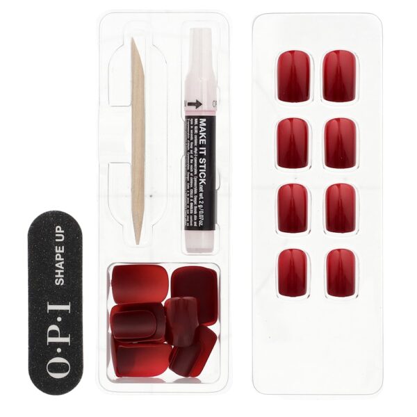 OPI - Unhas Autocolantes Instantâneas On Point Comprimento Curto Cor: Got The Blues For Red Kit com 27 Unidades