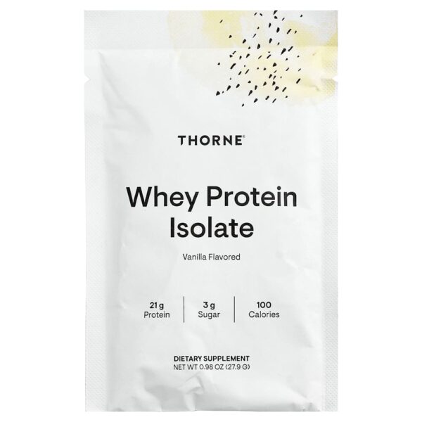 Thorne - Isolado de Proteína Whey Baunilha 14 Embalagens 28 g Cada