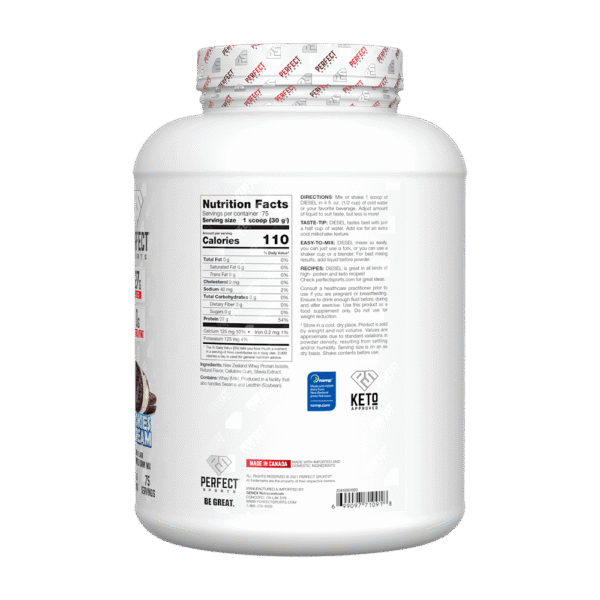 PERFECT Sports - Diesel Isolado de Whey da Nova Zelândia Biscoitos e Creme 2,27 kg