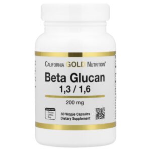 173.jpg California Gold Nutrition - Betaglucano 1-3 1-6 200 mg 60 Cápsulas Vegetais