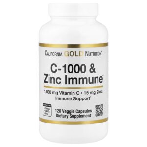 California Gold Nutrition - Imunidade com C-1000 e Zinco 120 Cápsulas Vegetais