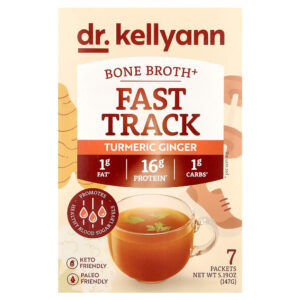 Dr. Kellyann - Bone Broth + Cúrcuma e Gengibre 7 Embalagens 21 g Cada