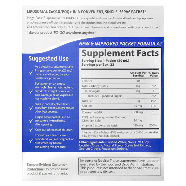 Aurora Nutrascience - CoQ10/PQQ+ Lipossomal 32 Embalagens 20 ml Cada