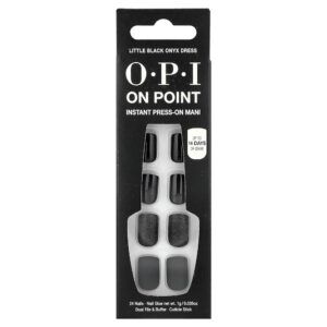 OPI - Unhas Autocolantes Instantâneas On Point Comprimento Curto Cor: Little Black Onyx Dress Kit com 27 Unidades