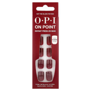 OPI - Unhas Autocolantes Instantâneas On Point Comprimento Curto Cor: Got The Blues For Red Kit com 27 Unidades