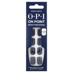 OPI - Unhas Autocolantes Instantâneas On Point Comprimento Curto Cor: Midnight Mantra Kit com 27 Unidades