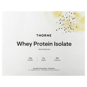 Thorne - Isolado de Proteína Whey Baunilha 14 Embalagens 28 g Cada