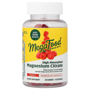 18-44.jpg MegaFood - Citrato de Magnésio Framboesa 60 Gomas (100 mg por Goma)