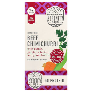 Serenity Kids - Chimichurri de Gado Criado no Pasto com Cenoura Salsa Coentro e Feijão Verde Acima de 7 Meses 6 Sachês 99 g Cada