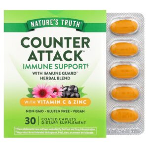 Nature's Truth - Counter Attack com Vitamina C e Zinco 30 Cápsulas Revestidas