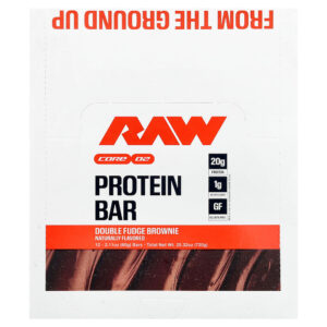 Raw Nutrition - Barra de Proteína Brownie com Calda Dupla 12 Barras 60 g Cada