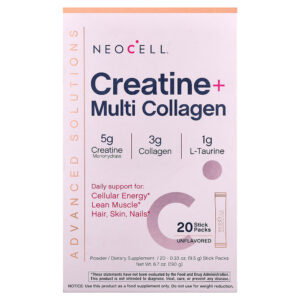 NeoCell - Advanced Solutions Creatine + Multi Collagen Unflavored 20 Stick Packs (9.5 g) cada