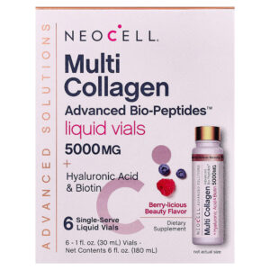 NeoCell - Advanced Solutions Multi Collagen Advance Bio-Peptides Berry-licious 6 Single-Serve Liquid Vials 1 fl oz (30 ml) Each
