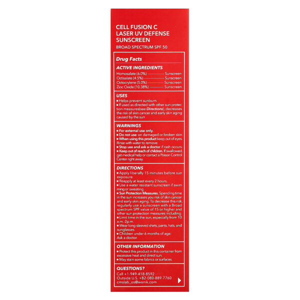 Cell Fusion C - Protetor Solar contra Raios UV, Para Todos os Tipos de Pele, FPS 50, 50 ml