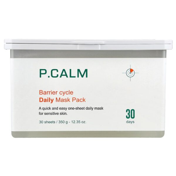 19-306.jpg P.CALM - Pacote de Máscaras Diárias de Beleza Barrier Cycle 30 Folhas 350 g