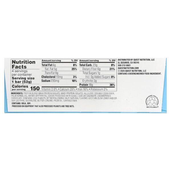 Quest Nutrition - Barra de Proteína Cookies Crocantes e Creme 4 Barras 52 g Cada