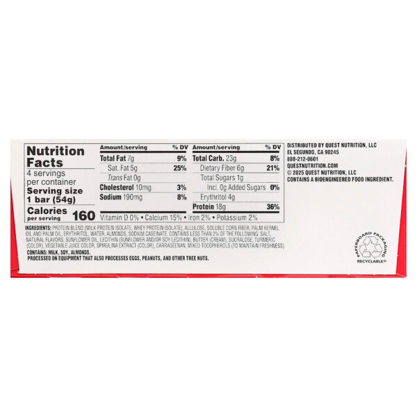 Quest Nutrition - Barra de Proteína Cereal Crocante com Frutas 4 Barras 54 g Cada