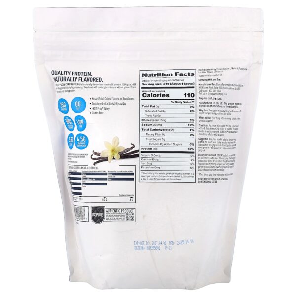19-404.jpg Isopure - Mistura para Bebida de Proteína em Pó Low Carb Fava de Baunilha 454 g