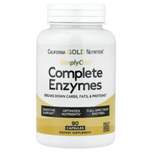 191.jpg California Gold Nutrition - SimplyOne Enzimas Completas com Cloridrato de Betaína Extrato de Bile de Boi Enzimas de Espectro Completo e Bromelina 90 Cápsulas