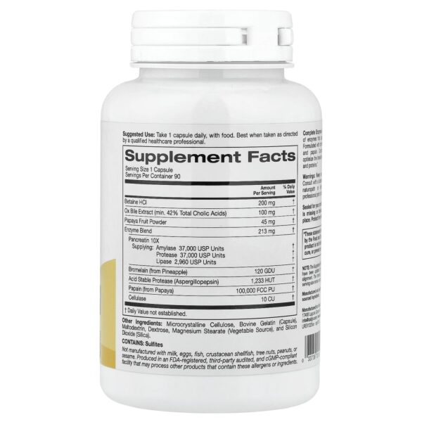 California Gold Nutrition - SimplyOne Enzimas Completas com Cloridrato de Betaína Extrato de Bile de Boi Enzimas de Espectro Completo e Bromelina 90 Cápsulas