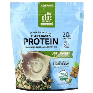 Dr. Murray's - Proteína à Base de Plantas Orgânicas Sem Sabor e Sem Açúcar 453,59 g