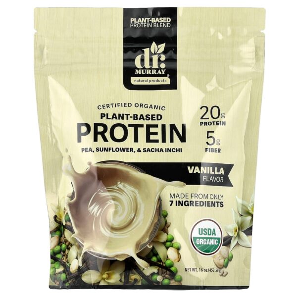 Dr. Murray's - Proteína à Base de Plantas Orgânicas Baunilha 453,59 g