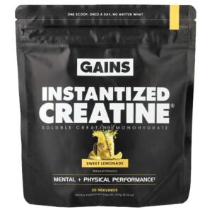 GAINS - Instantized Creatine Creatina Mono-hidratada Solúvel Limonada Doce 249 g