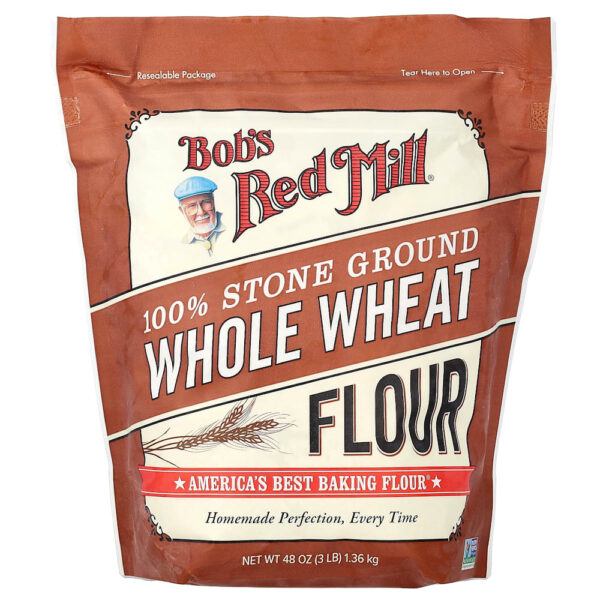 Bob's Red Mill - 100% Farinha de Trigo Integral Moída em Pedra 1,36 kg