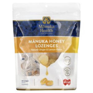 Manuka Health - Pastilhas de Mel de Manuka Gengibre e Limão Naturais MGO 400+ 58 Pastilhas