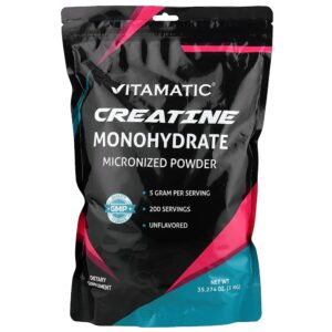 Vitamatic - Creatina Mono-hidratada Pó Puro Micronizado Sem Sabor 1 Kg