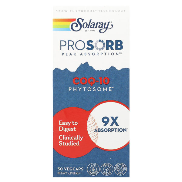 Solaray - Fitossomo COQ-10 200 mg 30 Cápsulas Vegetais
