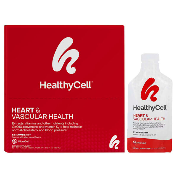 HealthyCell - Saúde Vascular e Cardíaca Morango 30 Embalagens de Gel 25 ml Cada