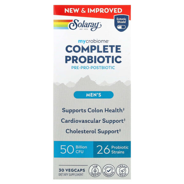 Solaray - Mycrobiome Probiótico Completo Homens 30 VegCaps