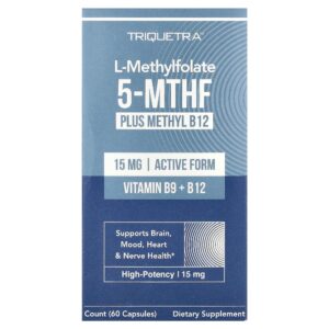 Triquetra Health - L-Metilfolato 5-MTHF + Metil B12 60 Cápsulas