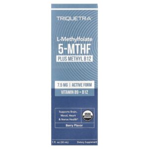 Triquetra Health - L-Metilfolato 5-MTHF + Metil B-12 Fruto Silvestre 30 ml