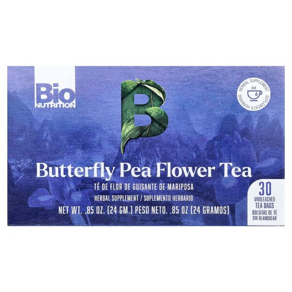 Bio Nutrition - Chá da Flor de Feijão-Borboleta Sem Cafeína 30 Saquinhos de Chá Não Branqueados 24 g