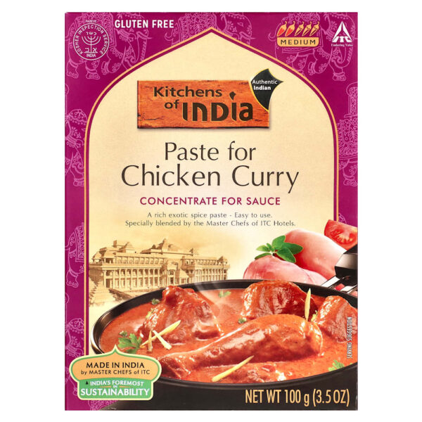 Kitchens of India - Pasta para Frango ao Curry Concentrado para Molho Médio 100 g