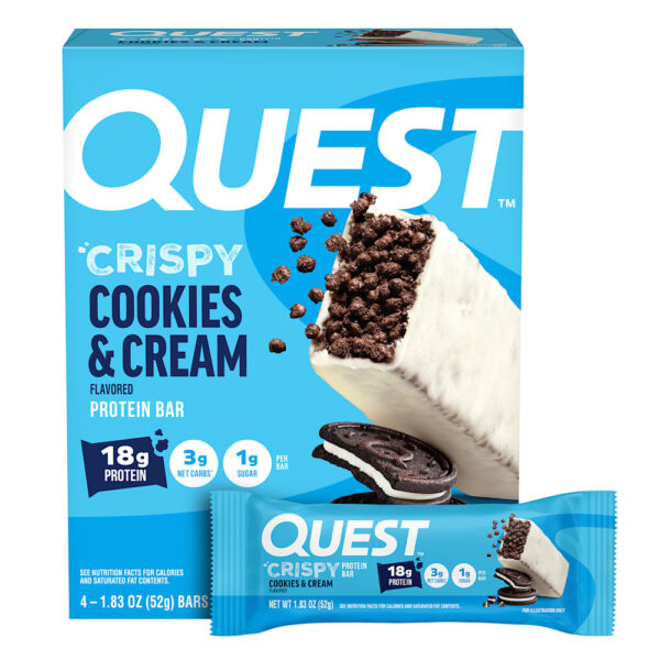 Quest Nutrition - Barra de Proteína Cookies Crocantes e Creme 4 Barras 52 g Cada
