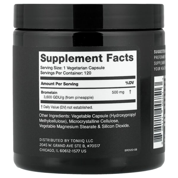 21-175.jpg Toniiq - Bromelina 120 Cápsulas (500 mg por Cápsula)