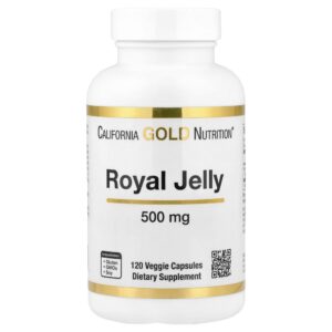 218.jpg California Gold Nutrition - Geleia Real Concentrada e Liofilizada 500 mg 120 Cápsulas Vegetais