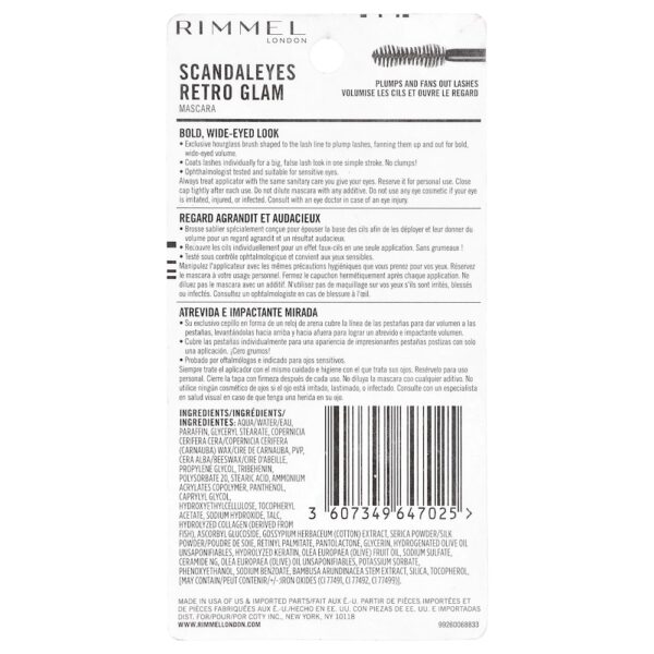 Rimmel London - Castal Eyes Máscara de Cílios Glam Retrô 003 Preto Extremo 10 ml